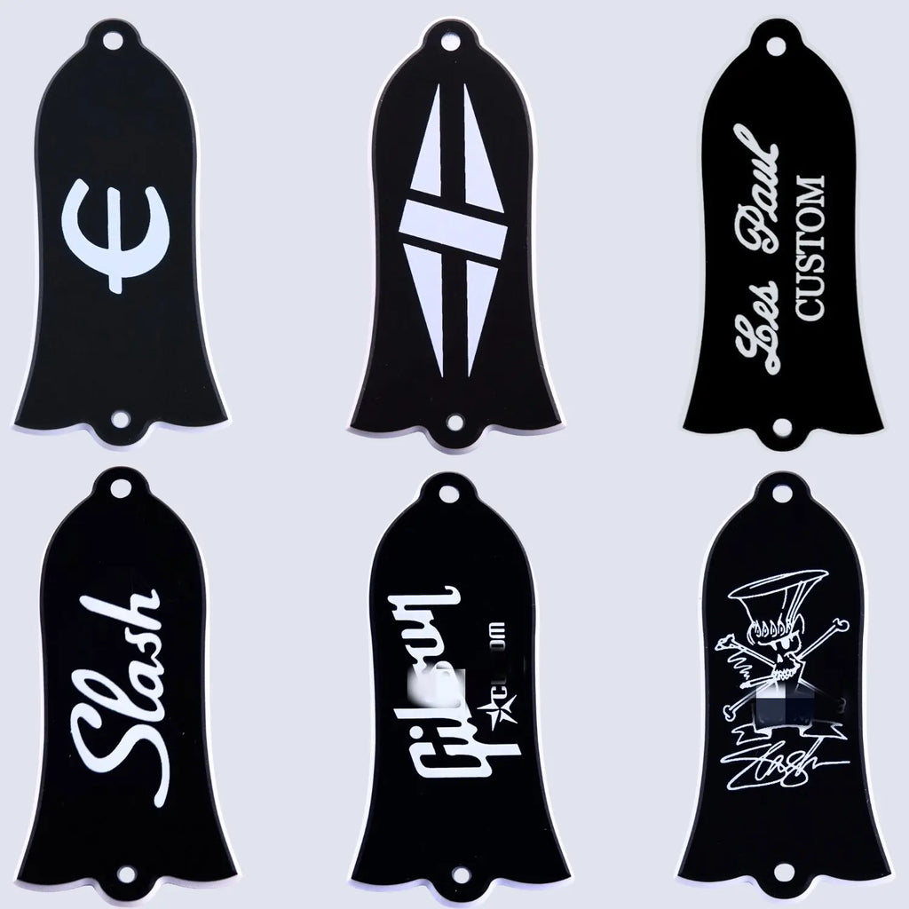 2 holes 2 Ply Black Bell Shape Custom Truss Rod Cover Plate For For Gibson SG Les Paul Bass LP Standard Custom