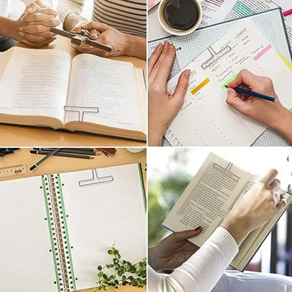 Metal Music Book Clips Hollow Out Page Holder Pianos Stands For Speech Draft Cooking Recipe Magazines Newspapers Song Book Clips