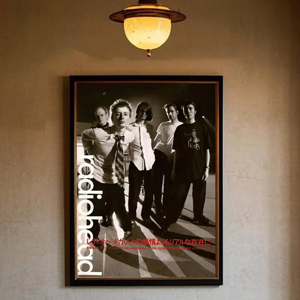 R-RadioheadES Rock and roll cool Poster HD art sticky wall waterproof home living room bedroom bar aesthetic decoration