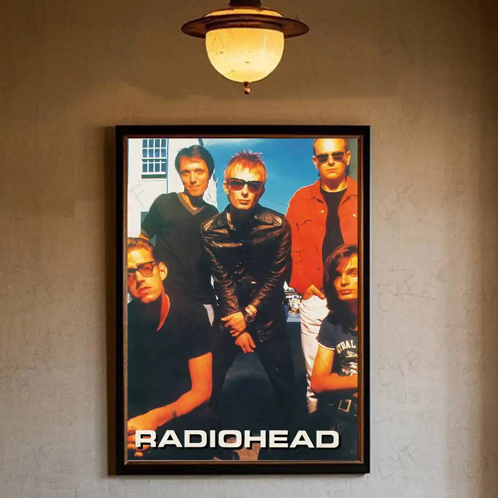 R-RadioheadES Rock and roll cool Poster HD art sticky wall waterproof home living room bedroom bar aesthetic decoration