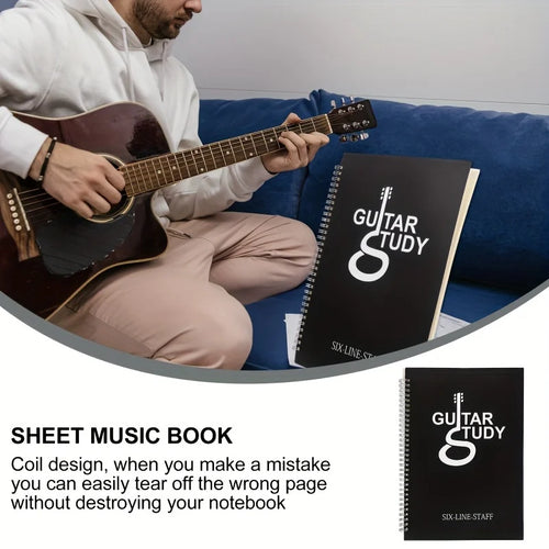 50 Pages Guitar Tablature Notebook Guitar Music Tabs Blank Sheet Music Composition Manuscript Staff Notebook For Guitar