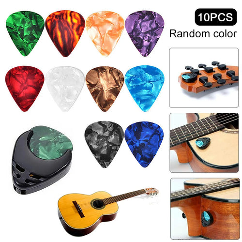 10Pcs Electric Guitar Picks Multifunction Guitar Picks & Pick Holder Set Acoustic Guitar Picks Celluloid for Guitar Lovers