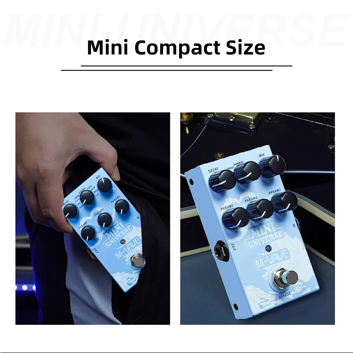 M-VAVE Mini Universe Guitar Effect Pedal Digital Reverb Pedal Digital Modeling Reverberation Effector & 9-Mode Reverb Selection
