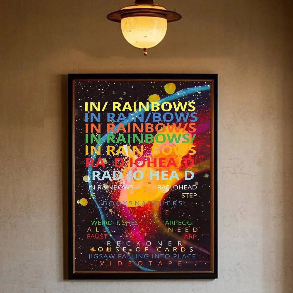 R-RadioheadES Rock and roll cool Poster HD art sticky wall waterproof home living room bedroom bar aesthetic decoration