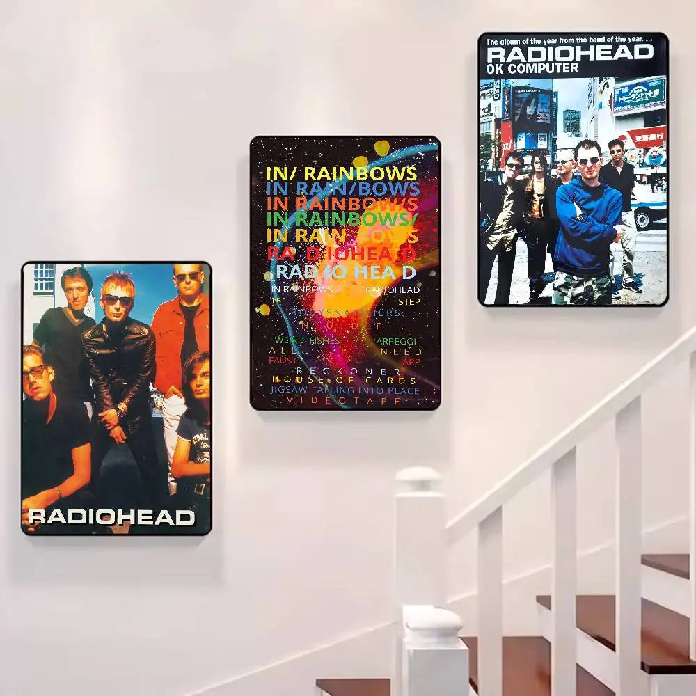 R-RadioheadES Rock and roll cool Poster HD art sticky wall waterproof home living room bedroom bar aesthetic decoration