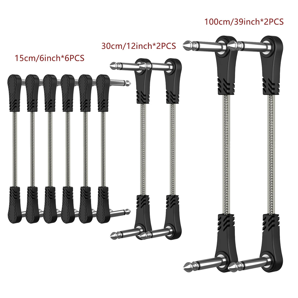 6inch 12inch 39inch Guitar Effect Pedal audio cable 1/4 inch right angle TS Mono Cable