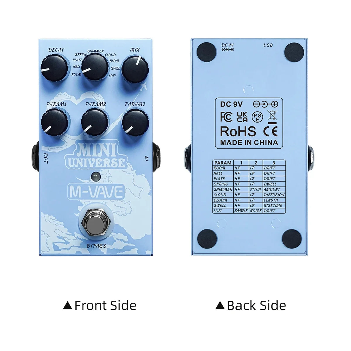 M-VAVE Mini Universe Guitar Effect Pedal Digital Reverb Pedal Digital Modeling Reverberation Effector & 9-Mode Reverb Selection