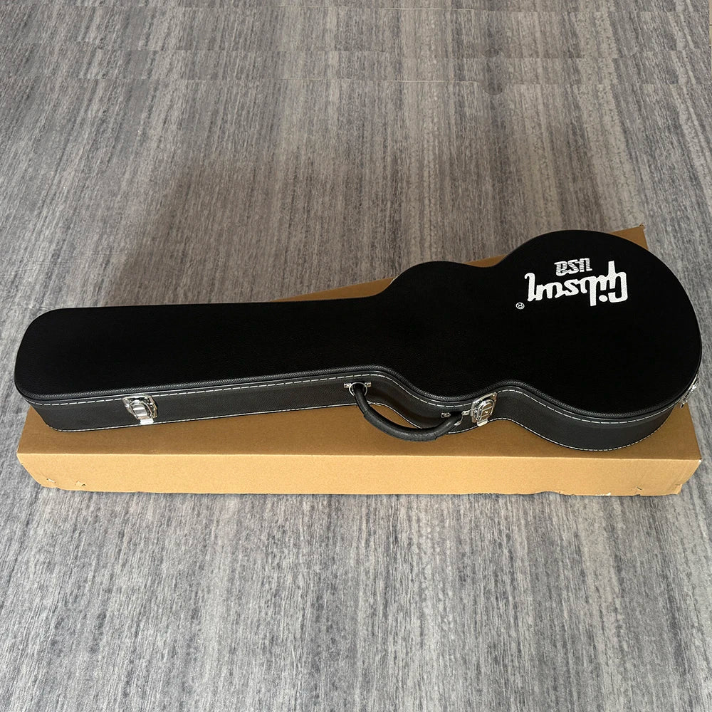 Guitar case for Les Paul guitars,Gibson LP electric guitar case, black hard case with red lining