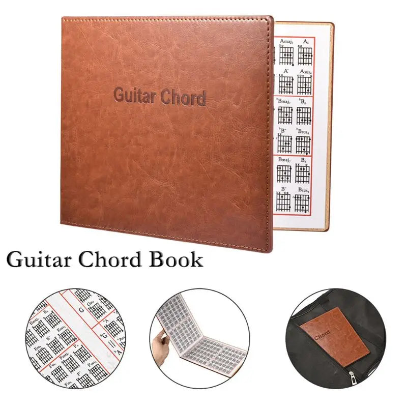 Quality Leather 6 String Paperback Chords Tablature Guitar Practice Training Tool Chord Book Guitar Chord Book Chart 24BD