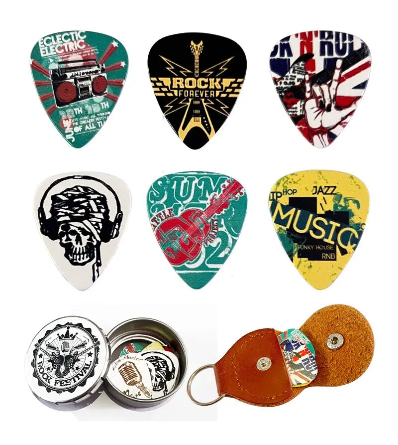 Guitar Picks 6 Pieces Cool Celluloid Guitar Picks In a Box With Picks Holder Unique Guitar Gift